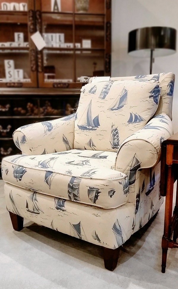 Nautical theme Club Chair. Modele's Home Furnishings