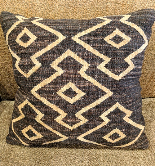 Dark brown natural wool pillow. Modele's Home Furnishings